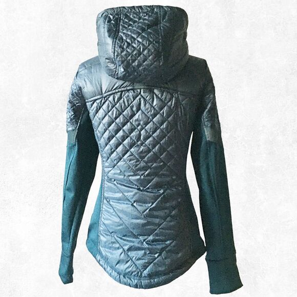 Athleta Quilted Hooded Jacket Abyss Green Rock Springs - Women's Size XS/P - Picture 6 of 9